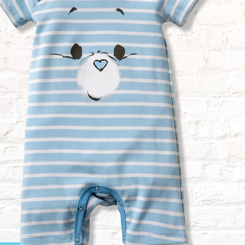 Care Bears Baby Grumpy Bear Blue Striped One Piece Romper 6-9 / 9-12 months